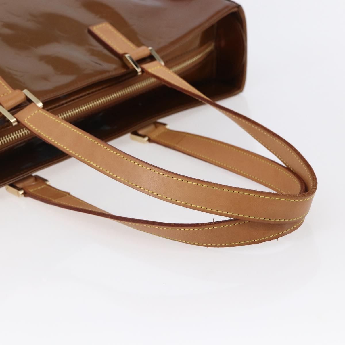 LOUIS VUITTON Monogram Vernis Columbus Tote Bag Bronze M91134 LV Auth 145167