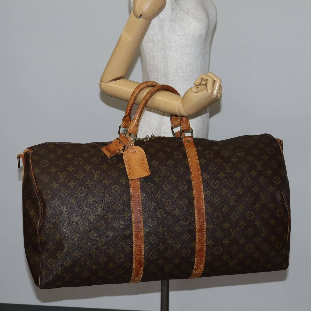 LOUIS VUITTON Monogram Keepall Bandouliere 60 Boston Bag M41412 LV Auth 145184