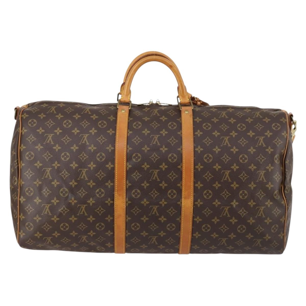 LOUIS VUITTON Monogram Keepall Bandouliere 60 Boston Bag M41412 LV Auth 145185