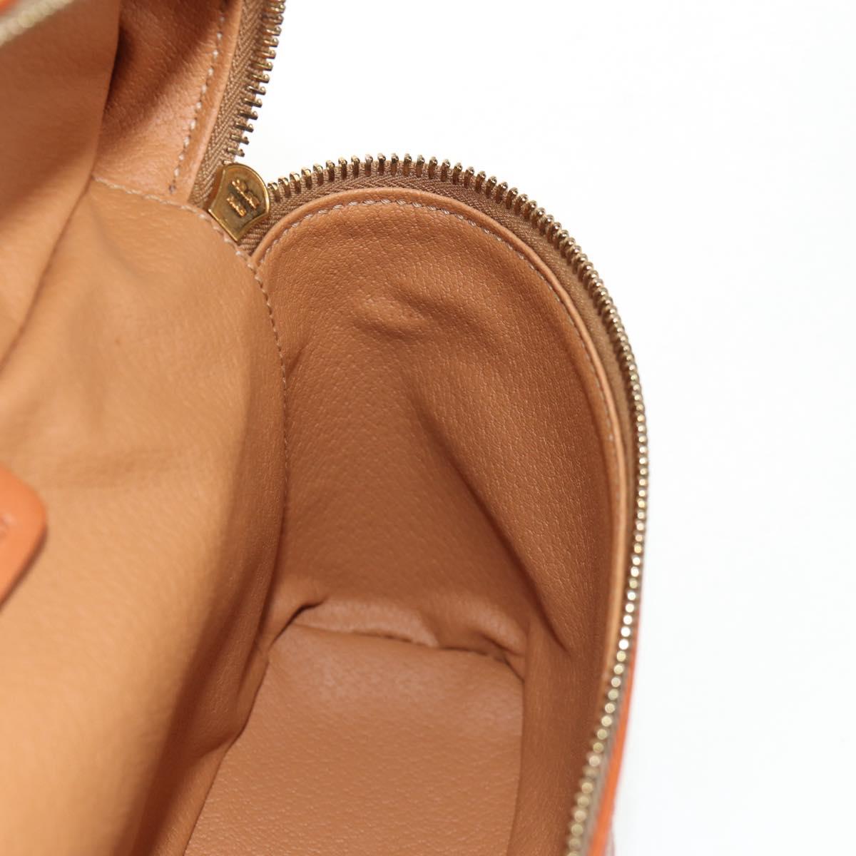 CELINE Macadam Canvas Hand Bag PVC Leather Brown Gold Auth 145189V