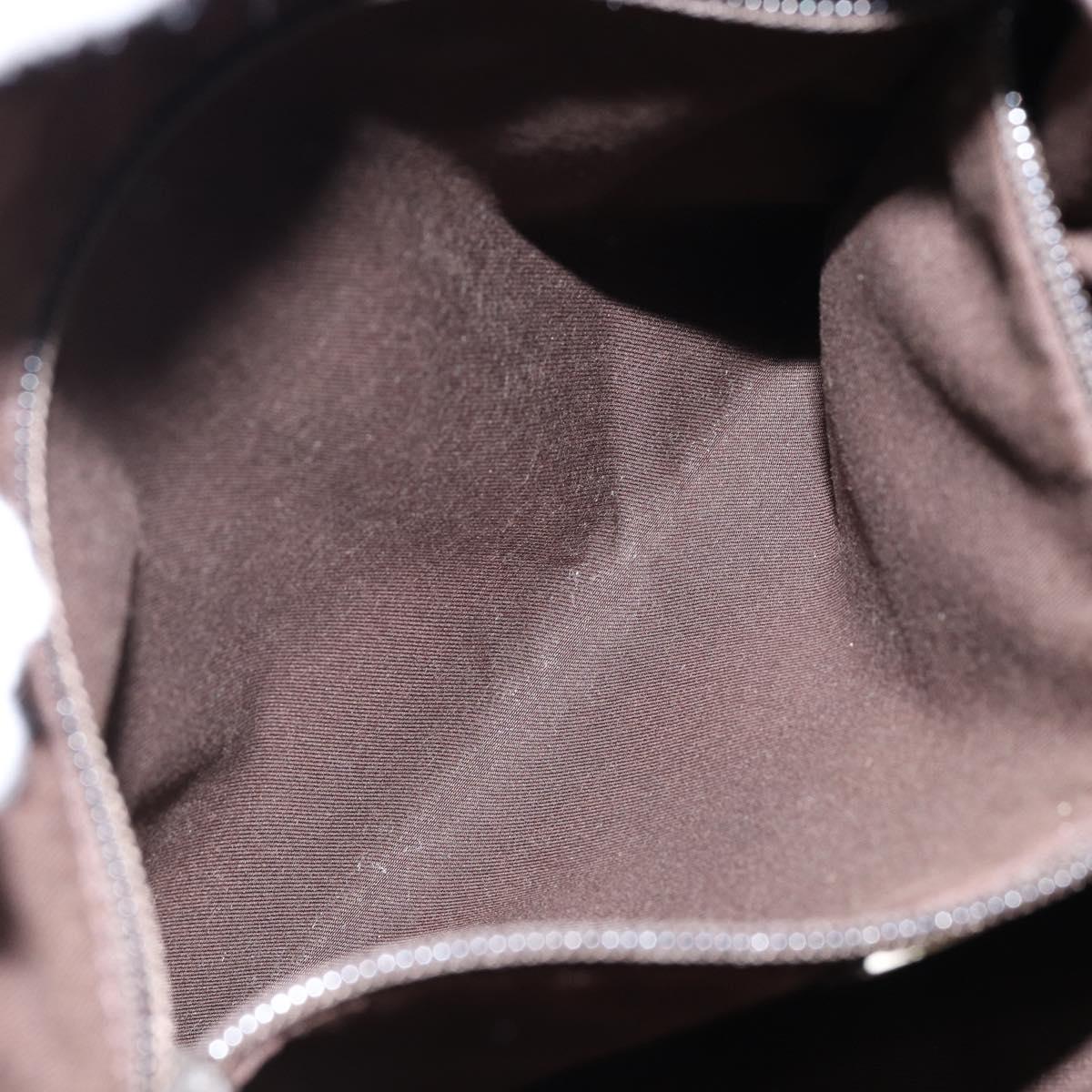 GUCCI GG Canvas Shoulder Bag Beige Silver 145857 Auth 145193