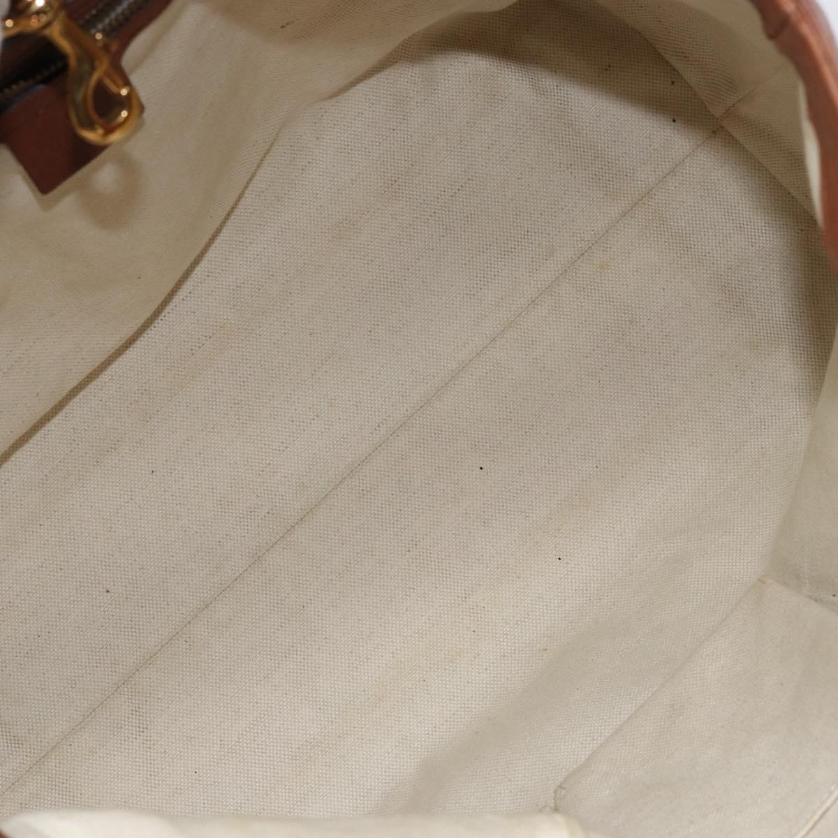 GUCCI Tote Bag Leather Gold Brown 296877 Auth 145208