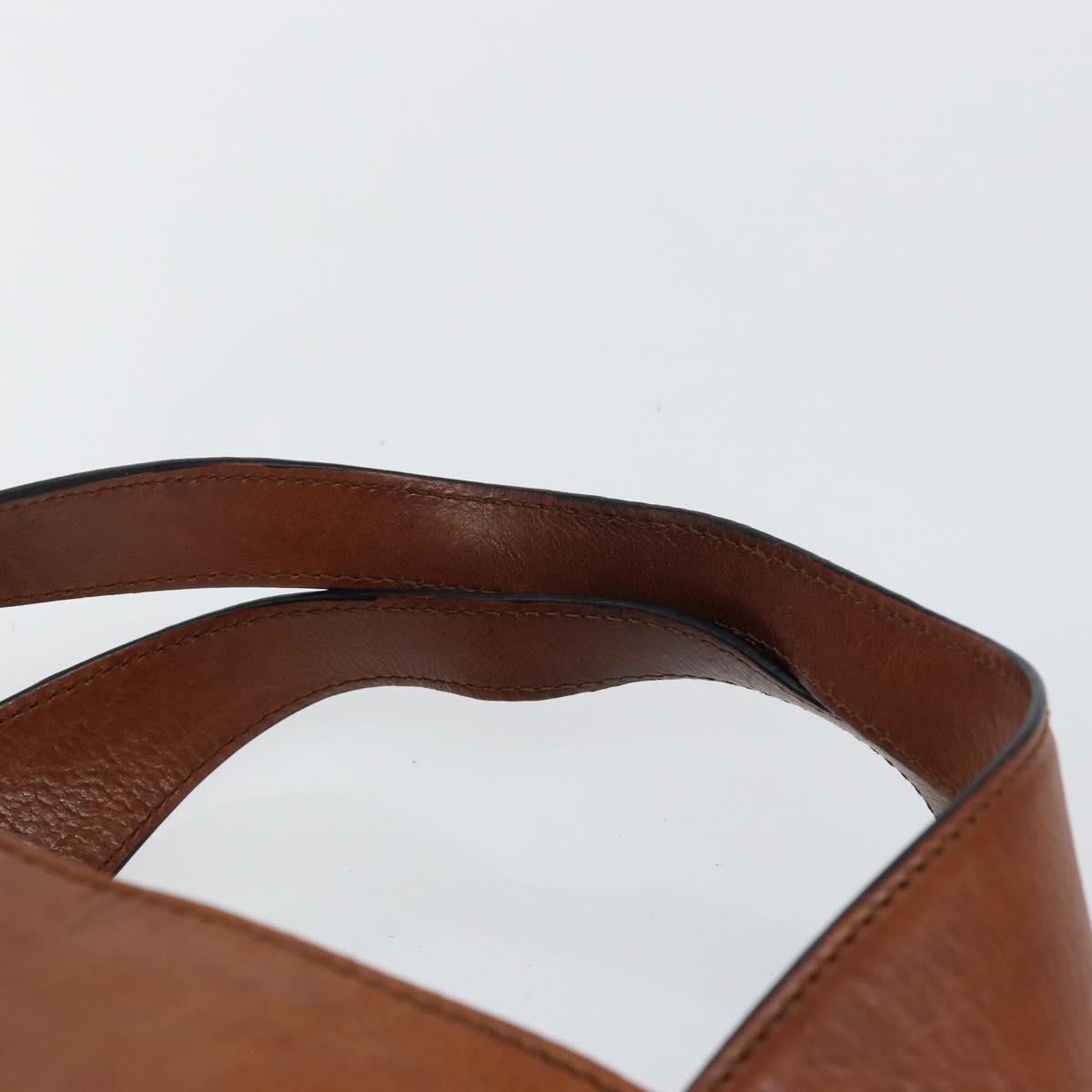 GUCCI Tote Bag Leather Gold Brown 296877 Auth 145208