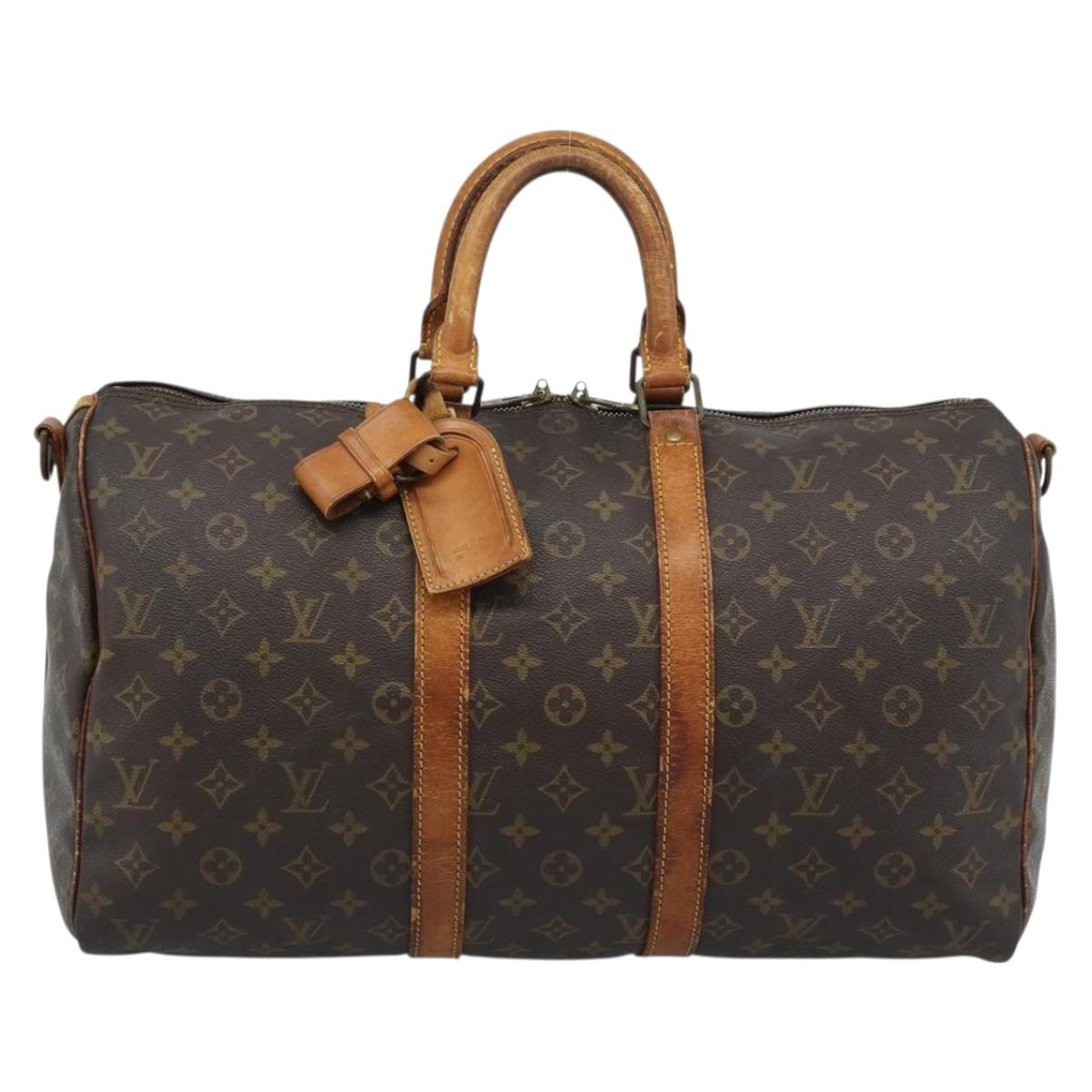 LOUIS VUITTON Monogram Keepall Bandouliere 45 Boston Bag M41418 LV Auth 145219