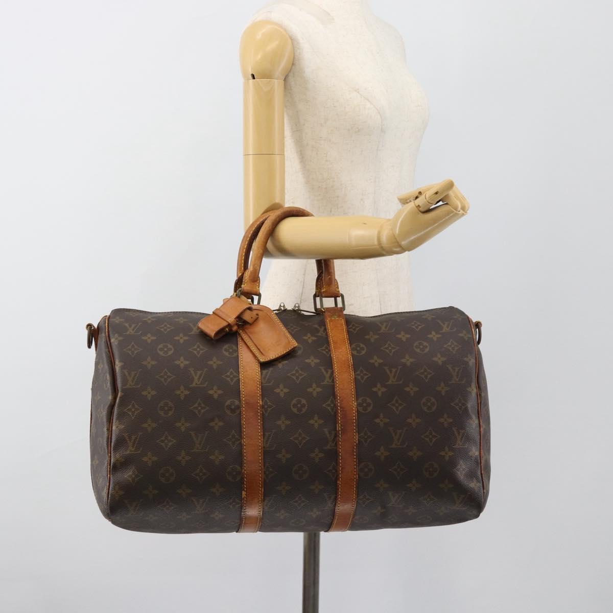 LOUIS VUITTON Monogram Keepall Bandouliere 45 Boston Bag M41418 LV Auth 145219