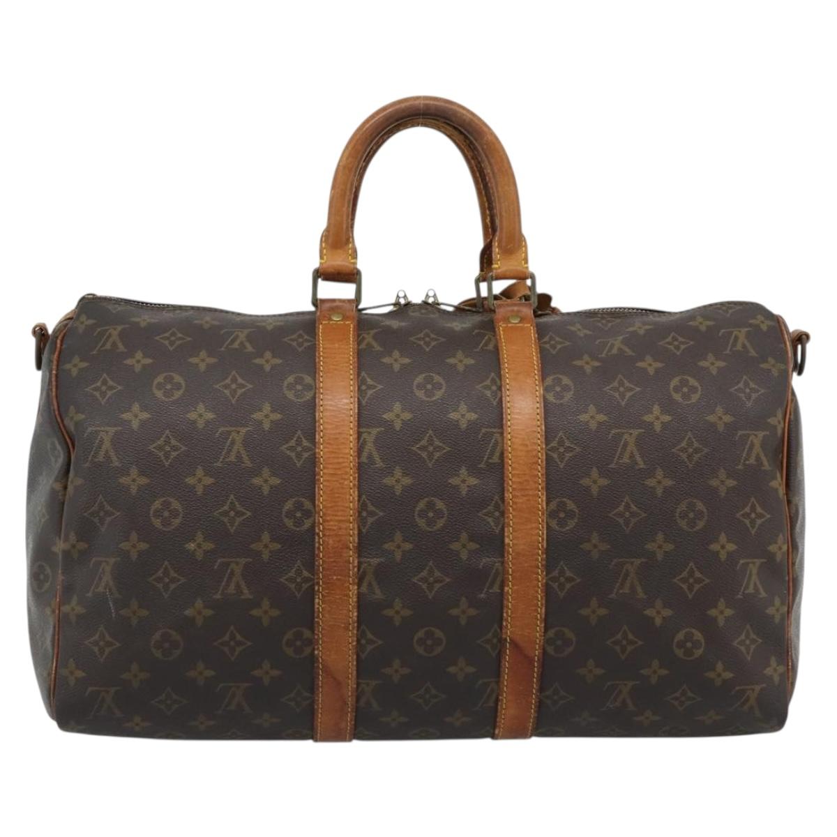 LOUIS VUITTON Monogram Keepall Bandouliere 45 Boston Bag M41418 LV Auth 145219