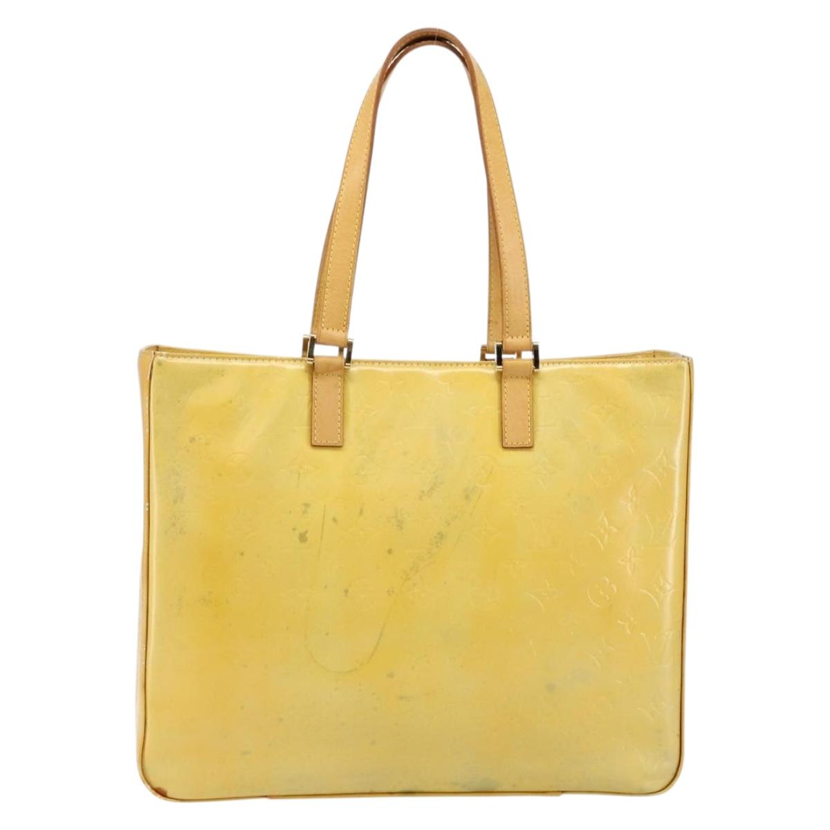 LOUIS VUITTON Monogram Vernis Columbus Tote Bag Gris M91028 LV Auth 145223