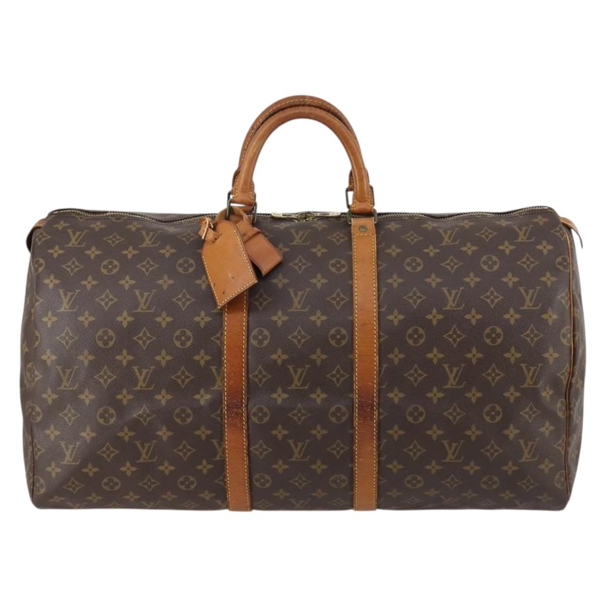 LOUIS VUITTON Monogram Keepall 55 Boston Bag M41424 LV Auth 145230