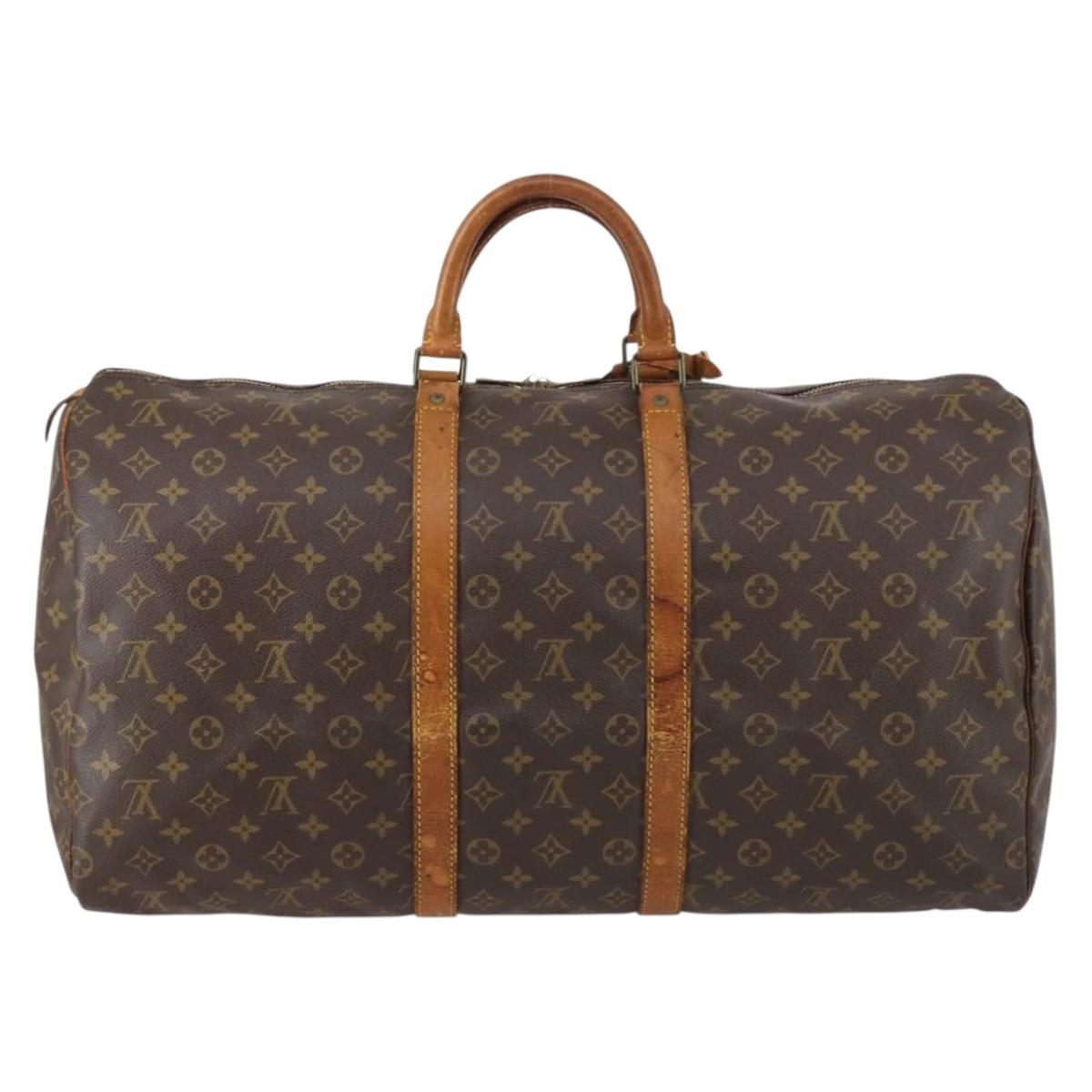 LOUIS VUITTON Monogram Keepall 55 Boston Bag M41424 LV Auth 145230