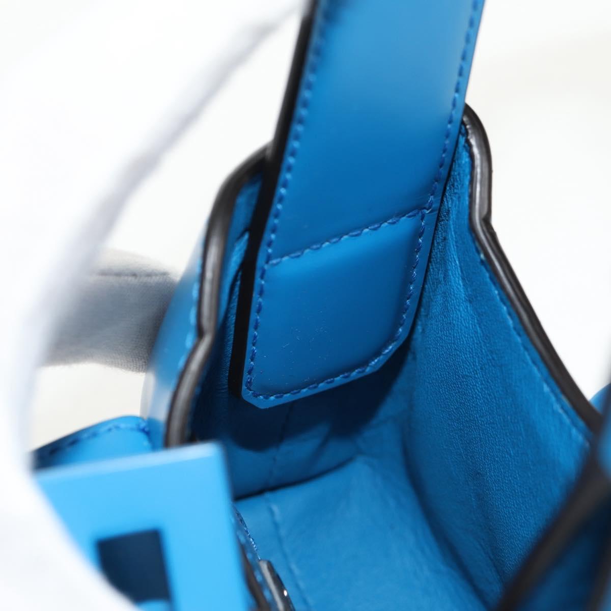 Salvatore Ferragamo Gancini Trifoglio Mini Hand Bag Leather Blue Auth 145244M