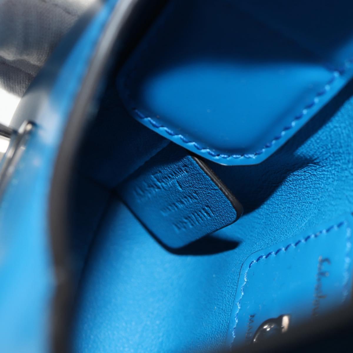 Salvatore Ferragamo Gancini Trifoglio Mini Hand Bag Leather Blue Auth 145244M