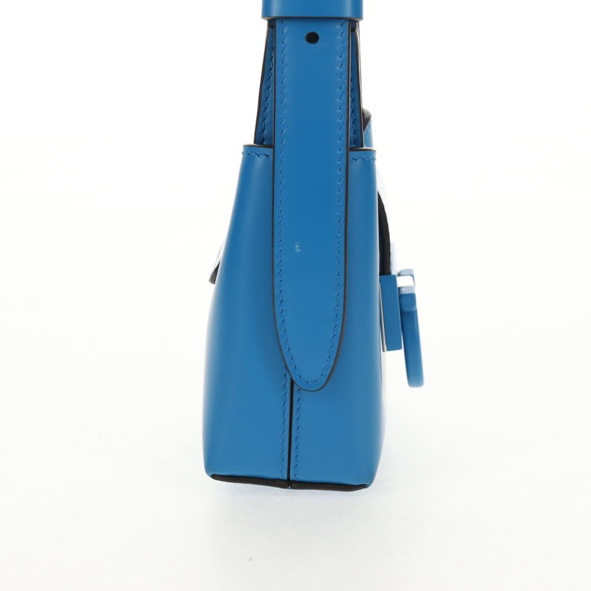 Salvatore Ferragamo Gancini Trifoglio Mini Hand Bag Leather Blue Auth 145244M