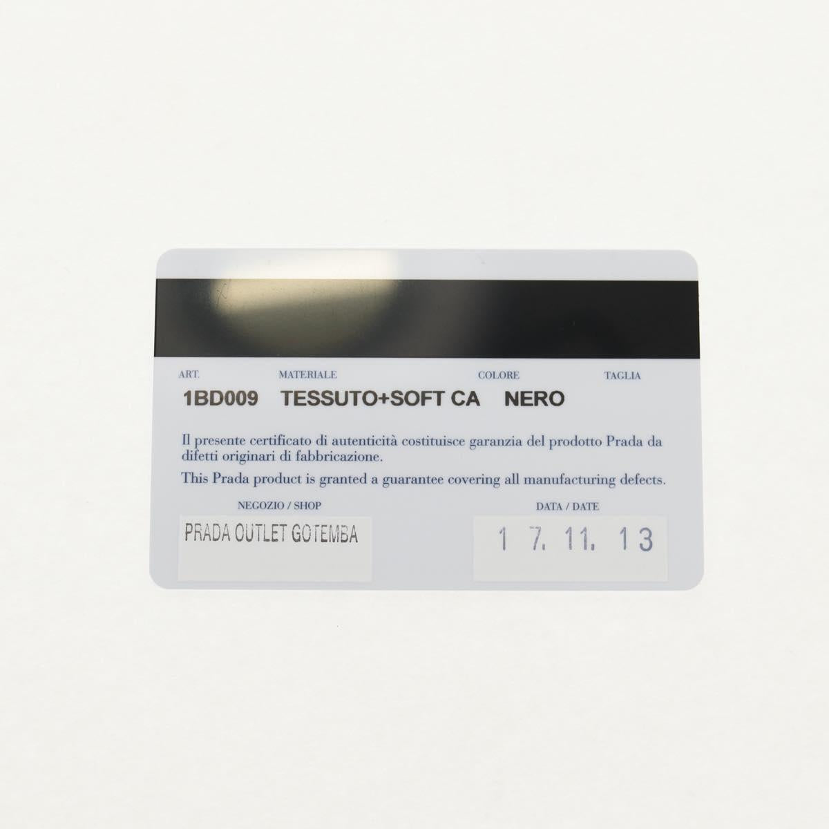 PRADA Chain Shoulder Bag Nylon Black Silver 1BD009 Auth 145246M