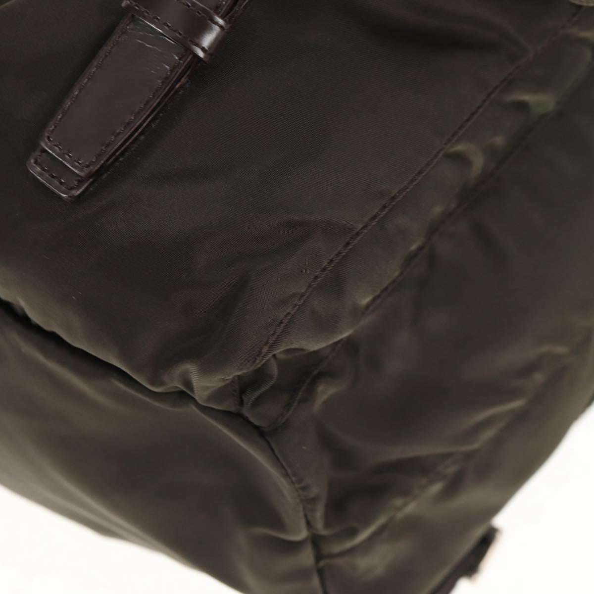 PRADA Backpack Nylon Khaki Silver Auth 145247V