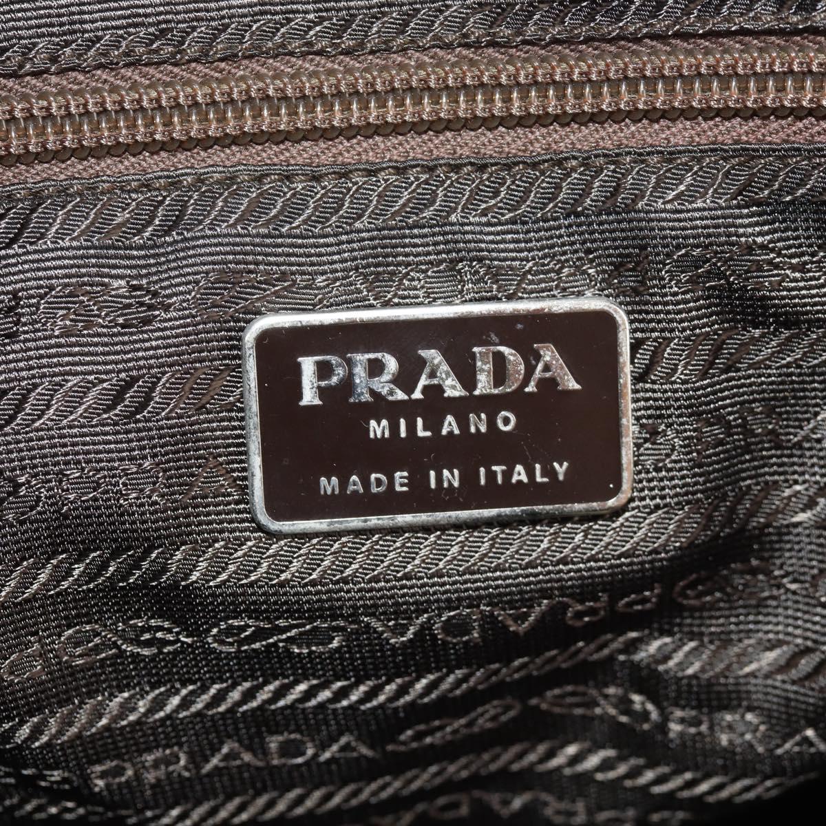 PRADA Backpack Nylon Khaki Silver Auth 145247V