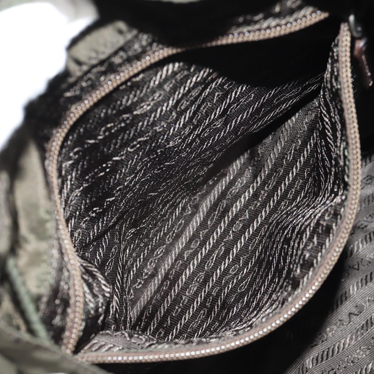 PRADA Backpack Nylon Khaki Silver Auth 145247V
