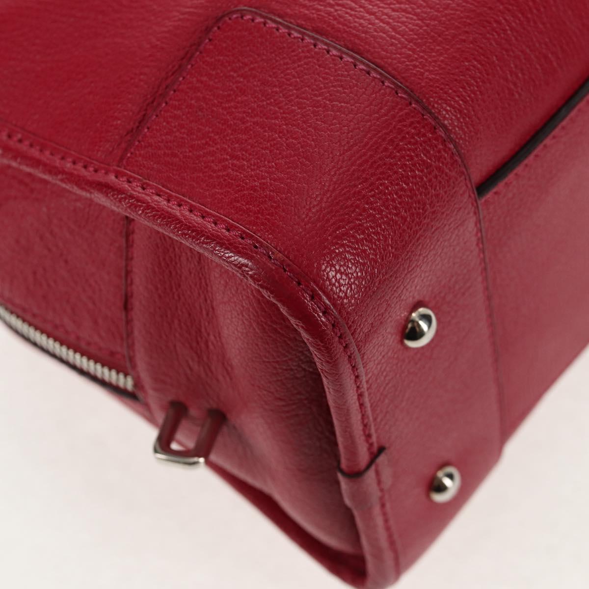 LOEWE Anagram Americana 28 Hand Bag Leather Silver Lipstick Auth 145248V