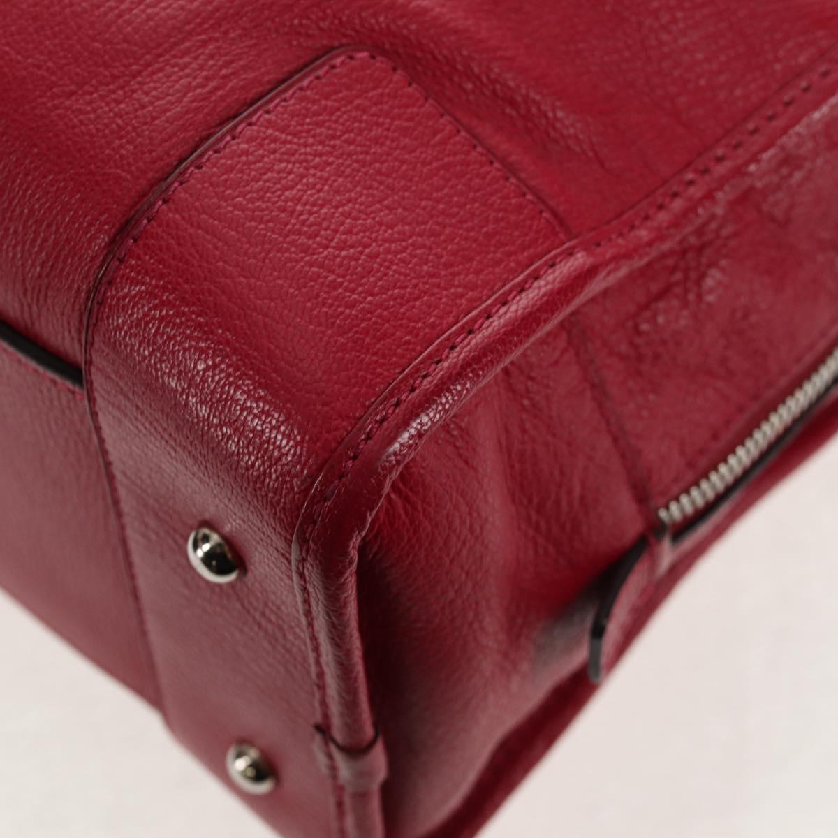 LOEWE Anagram Americana 28 Hand Bag Leather Silver Lipstick Auth 145248V