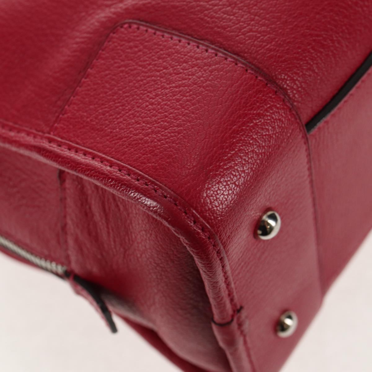 LOEWE Anagram Americana 28 Hand Bag Leather Silver Lipstick Auth 145248V