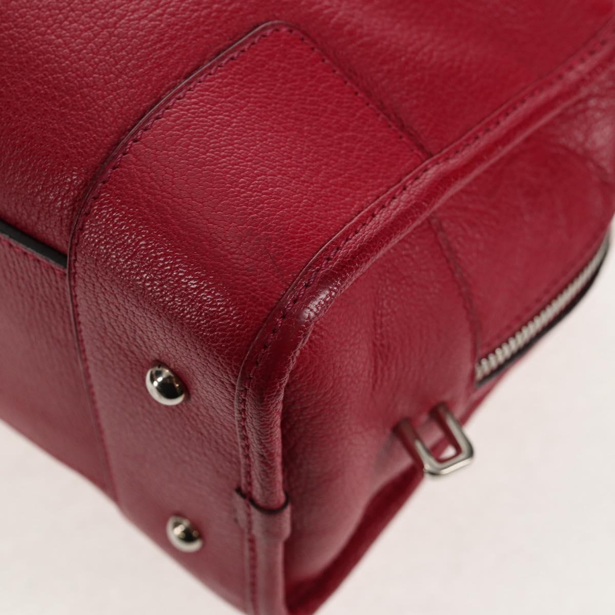 LOEWE Anagram Americana 28 Hand Bag Leather Silver Lipstick Auth 145248V