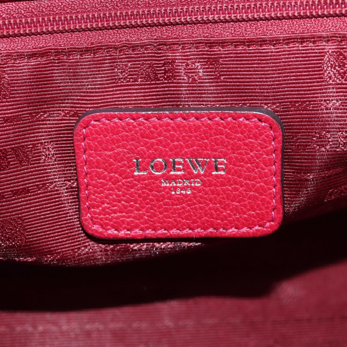 LOEWE Anagram Americana 28 Hand Bag Leather Silver Lipstick Auth 145248V