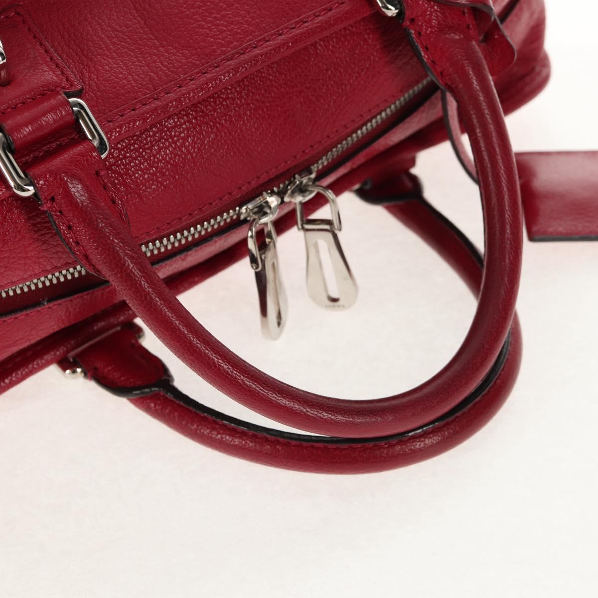 LOEWE Anagram Americana 28 Hand Bag Leather Silver Lipstick Auth 145248V