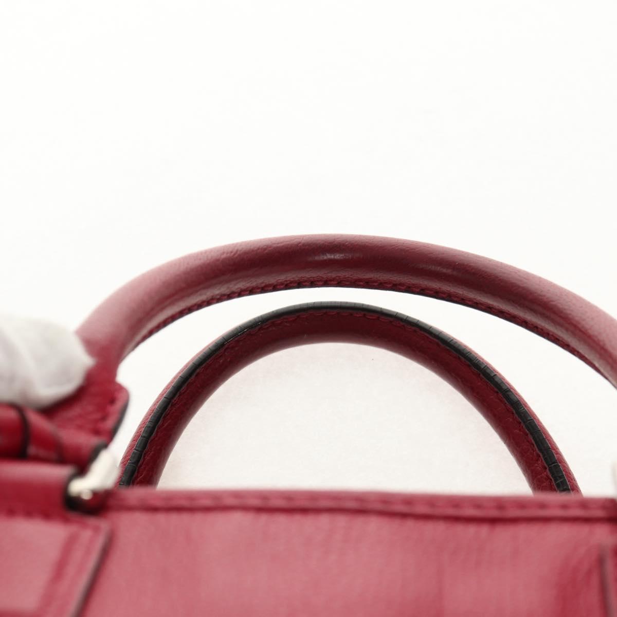 LOEWE Anagram Americana 28 Hand Bag Leather Silver Lipstick Auth 145248V