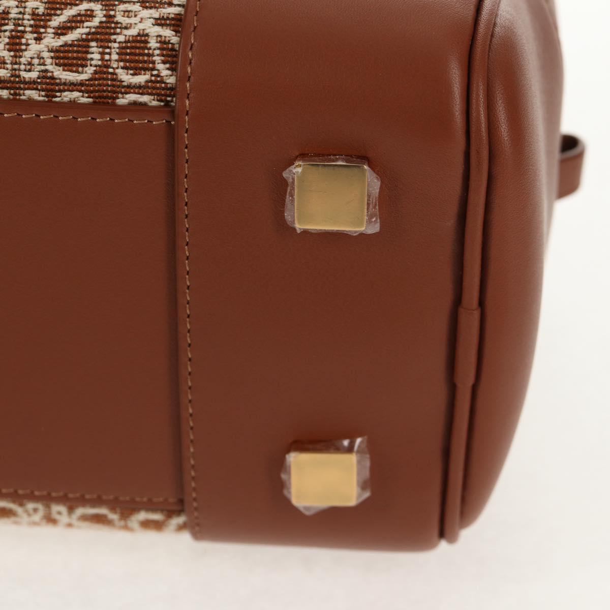 LOEWE Amazona 28 Repeat Anagram Bag Canvas Leather 2way Gold Brown Auth 145249M