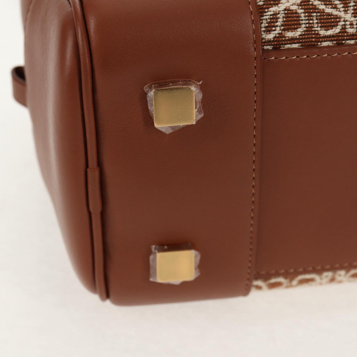 LOEWE Amazona 28 Repeat Anagram Bag Canvas Leather 2way Gold Brown Auth 145249SAM