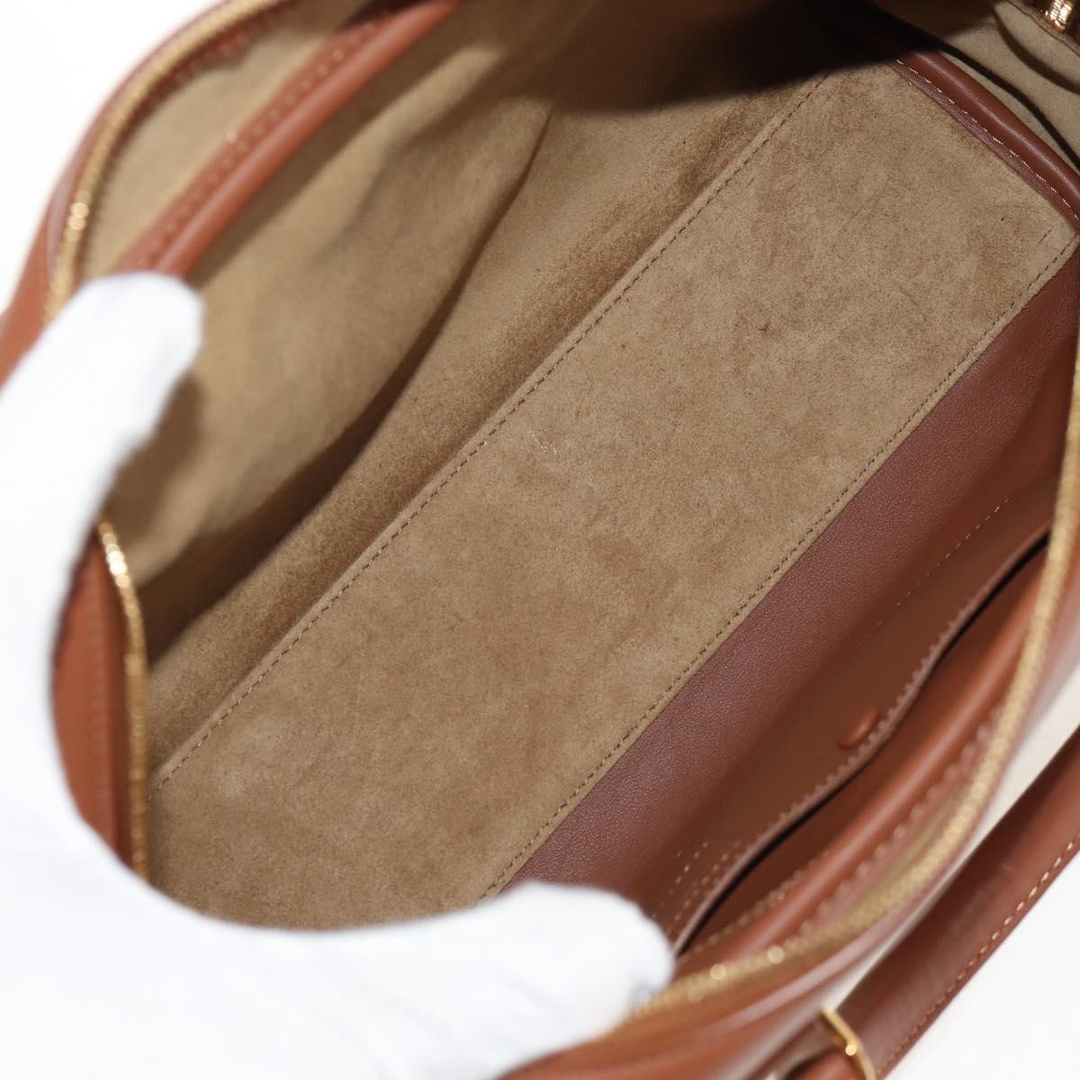 LOEWE Amazona 28 Repeat Anagram Bag Canvas Leather 2way Gold Brown Auth 145249M