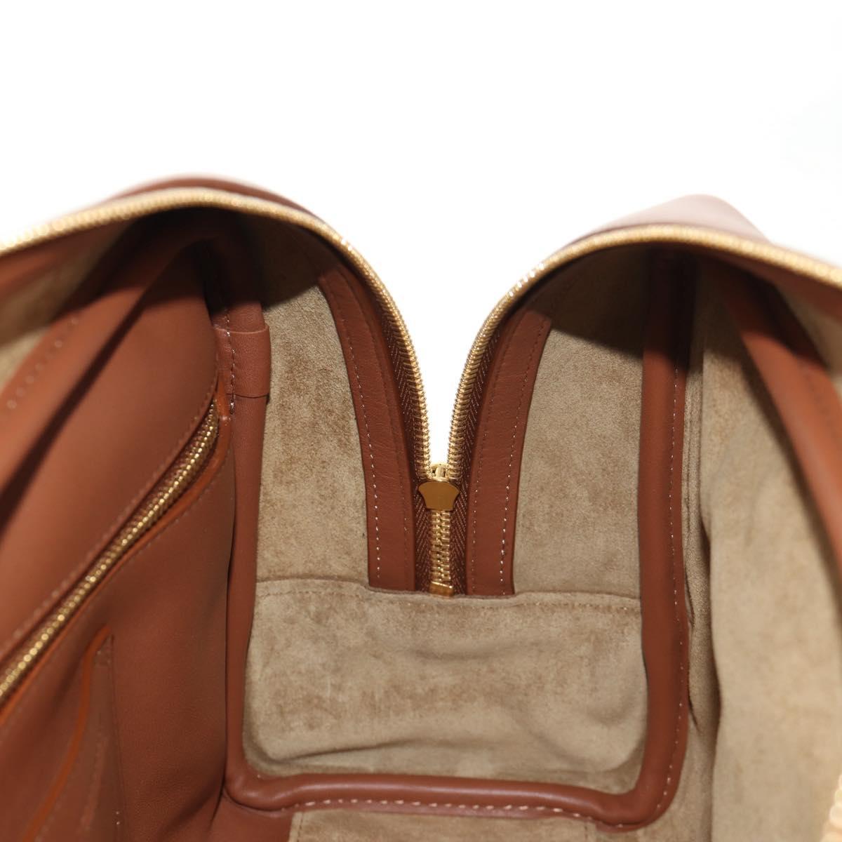 LOEWE Amazona 28 Repeat Anagram Bag Canvas Leather 2way Gold Brown Auth 145249SAM
