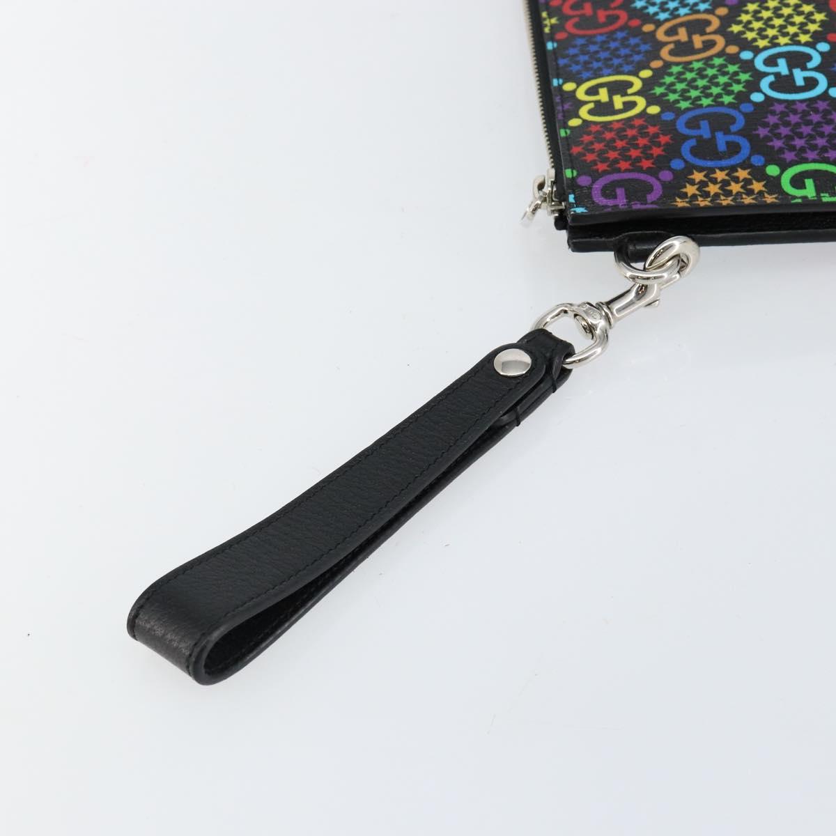 GUCCI GG Psychedelic Clutch Bag PVC Multicolor Silver 601087 Auth 145251V