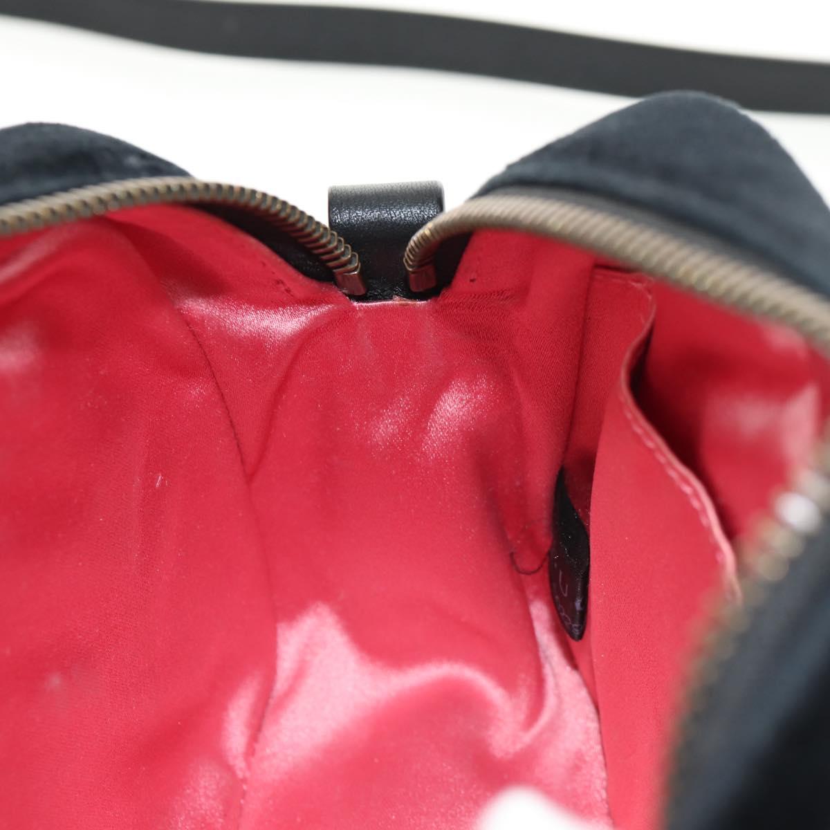 GUCCI GG Marmont Chain Shoulder Bag Velor Black Gold 448065 Auth 145252M