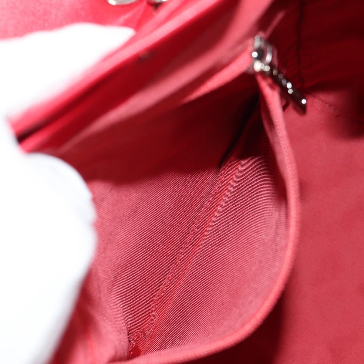 CHANEL Matelasse Backpack Lamb Skin Red Silver CC Auth 145253M