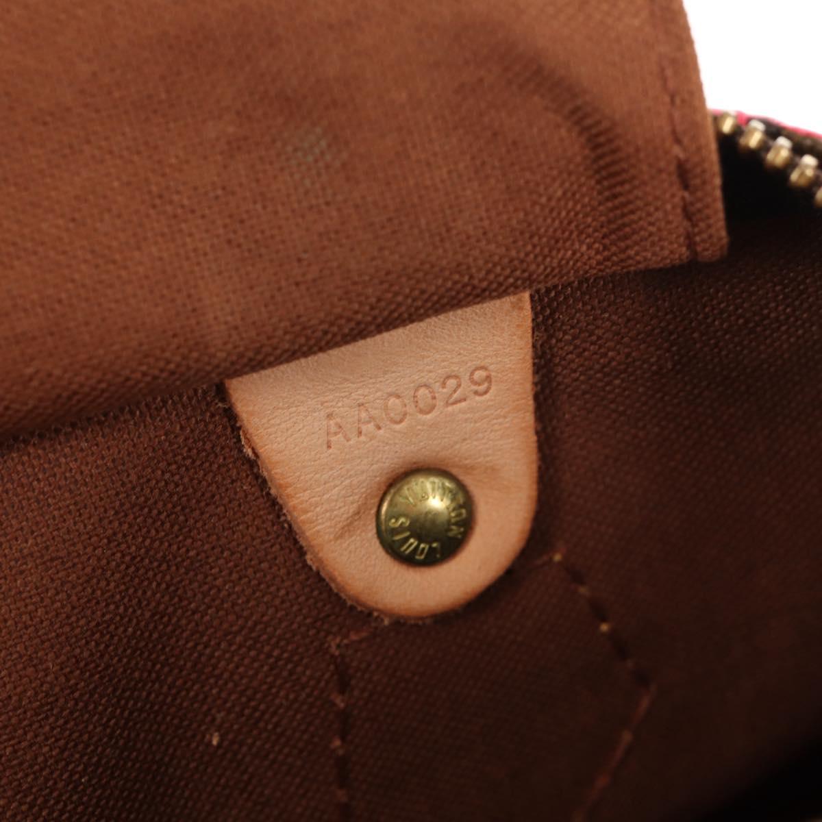 LOUIS VUITTON Monogram Graffiti Speedy 30 Hand Bag Pink M93704 LV Auth 145265A