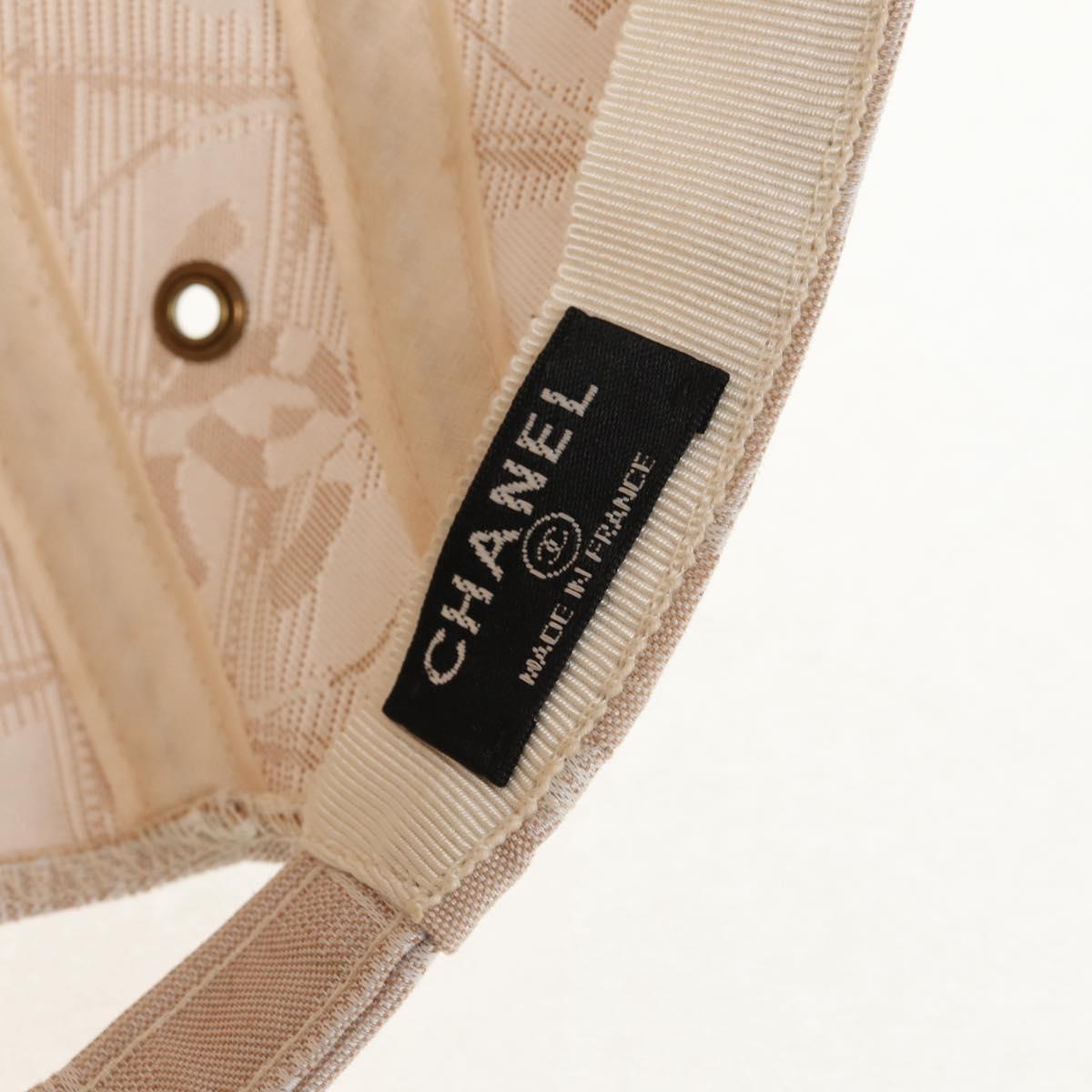 CHANEL New Travel line Cap Nylon M Beige CC Auth 145268V