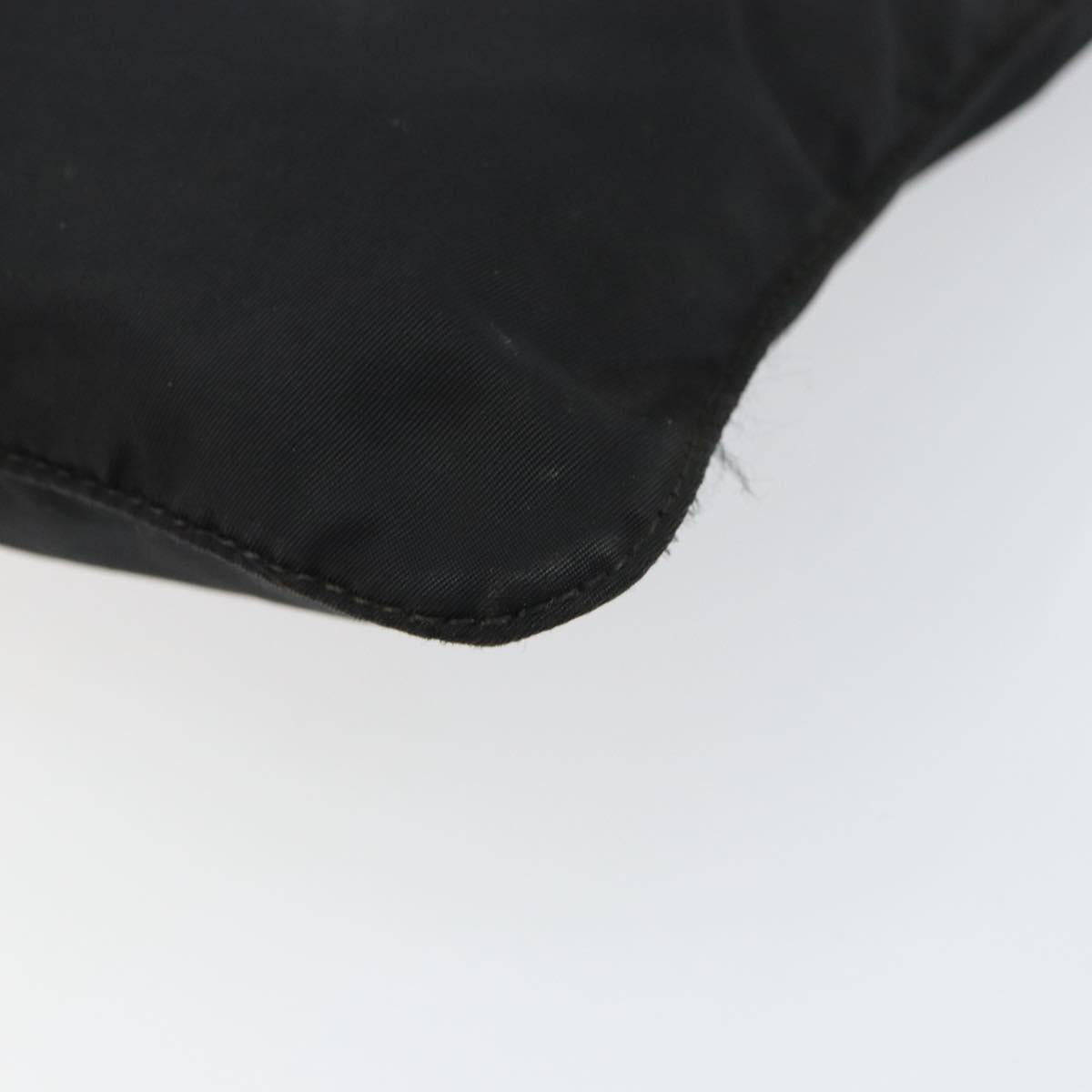 PRADA Shoulder Bag Nylon Black Silver Auth 145272