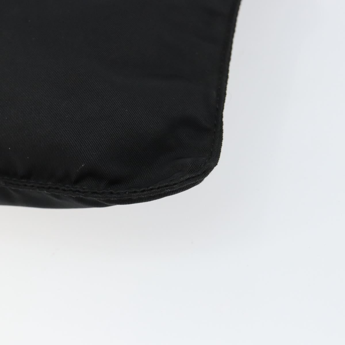 PRADA Shoulder Bag Nylon Black Silver Auth 145272