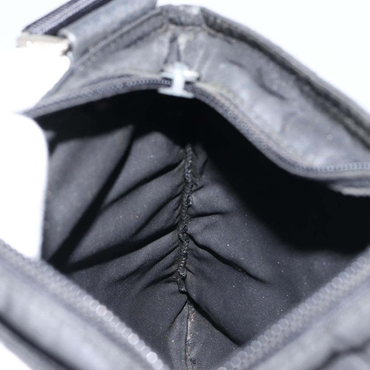 PRADA Shoulder Bag Nylon Black Silver Auth 145272