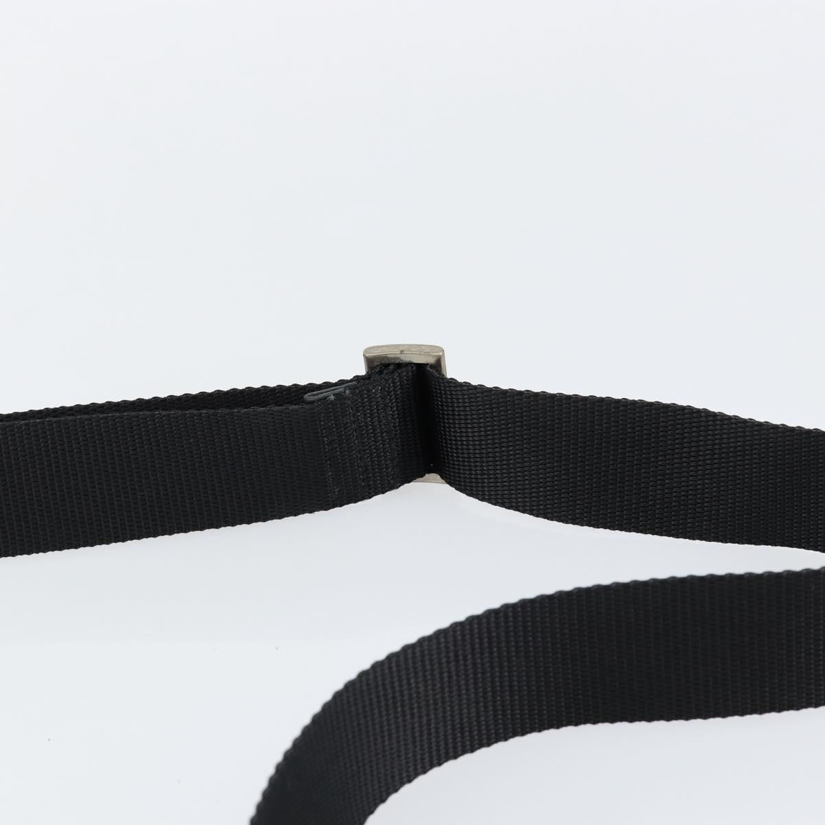 PRADA Shoulder Bag Nylon Black Silver Auth 145272