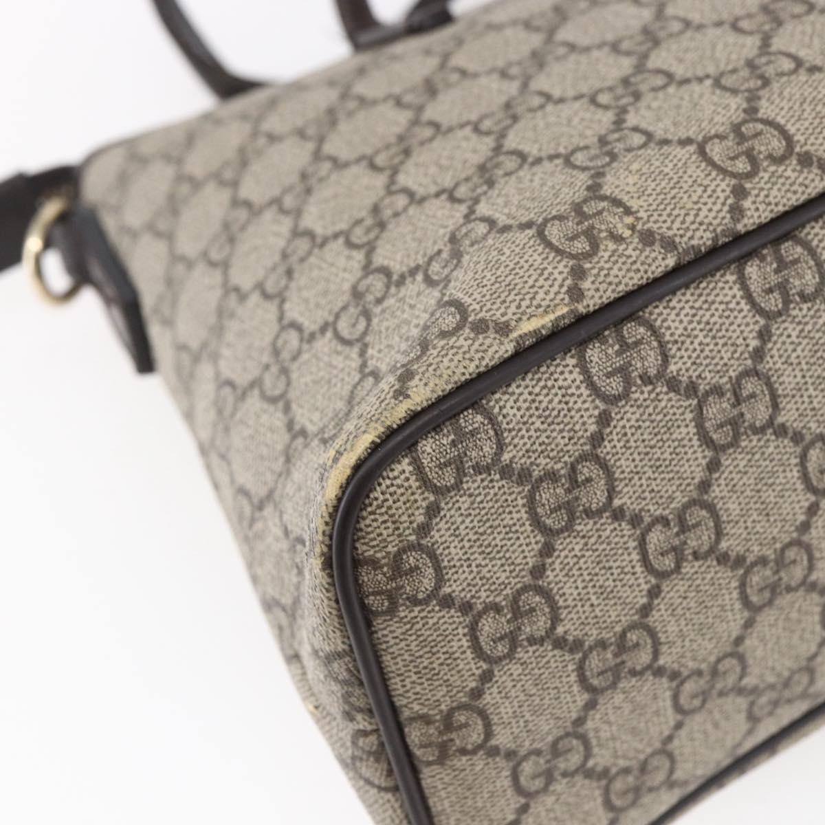 GUCCI GG Supreme Tote Bag PVC Leather Beige Gold 353440 Auth 145287