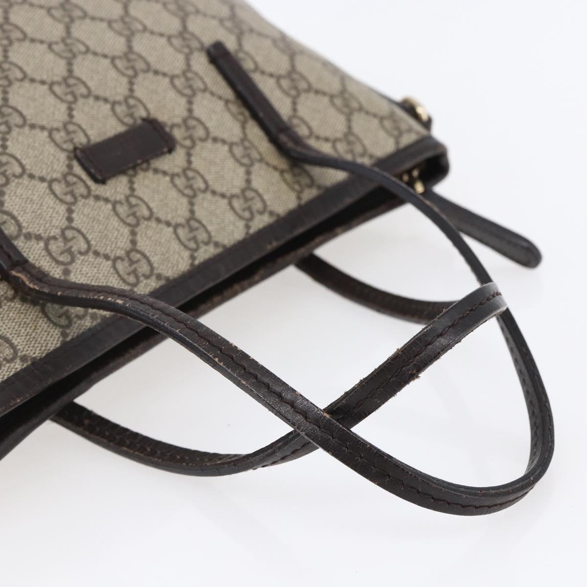 GUCCI GG Supreme Tote Bag PVC Leather Beige Gold 353440 Auth 145287