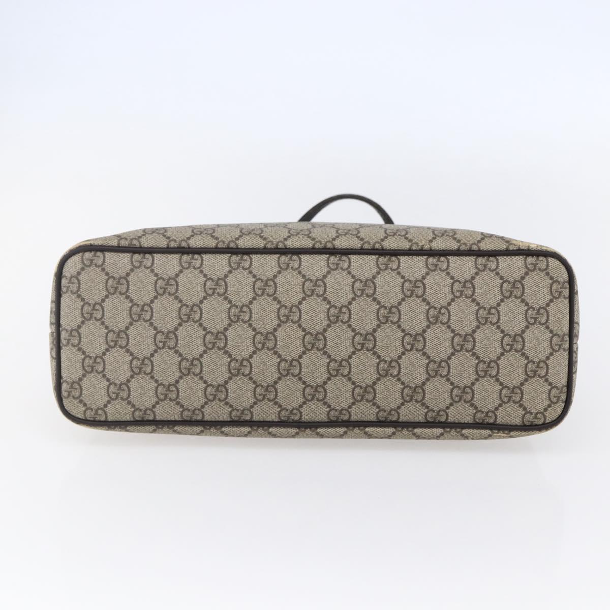 GUCCI GG Supreme Tote Bag PVC Leather Beige Gold 353440 Auth 145287