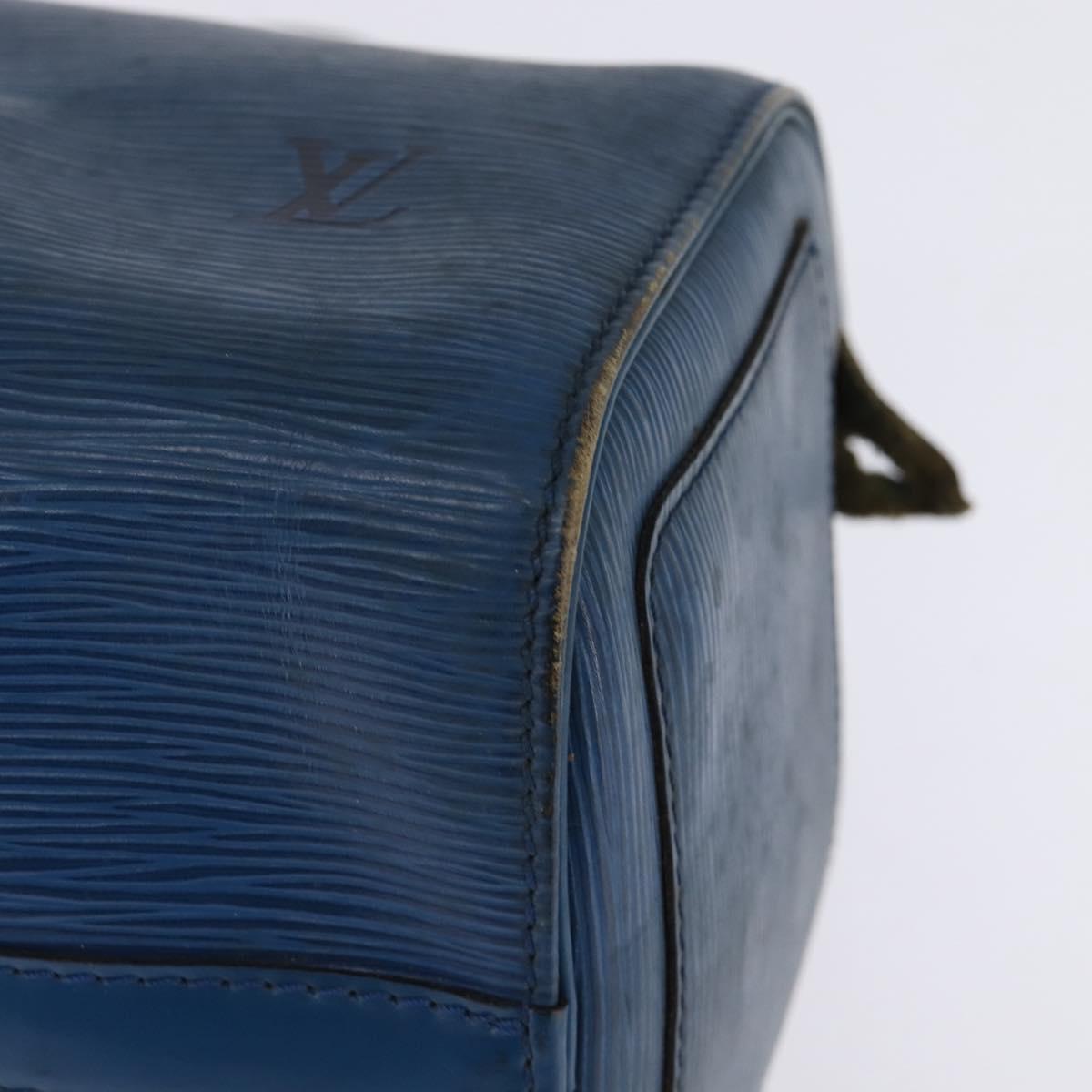 LOUIS VUITTON Epi Speedy 25 Hand Bag Toledo Blue M43015 LV Auth 145306