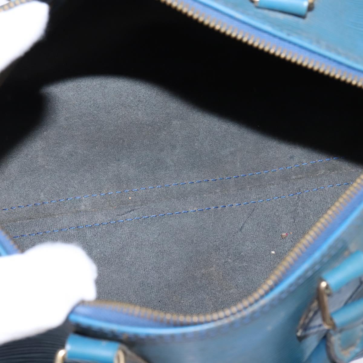 LOUIS VUITTON Epi Speedy 25 Hand Bag Toledo Blue M43015 LV Auth 145306