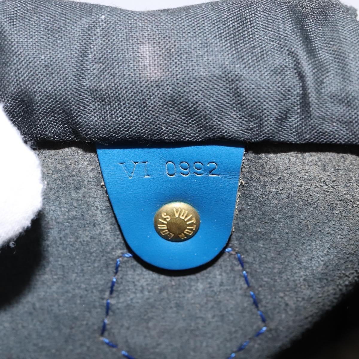 LOUIS VUITTON Epi Speedy 25 Hand Bag Toledo Blue M43015 LV Auth 145306