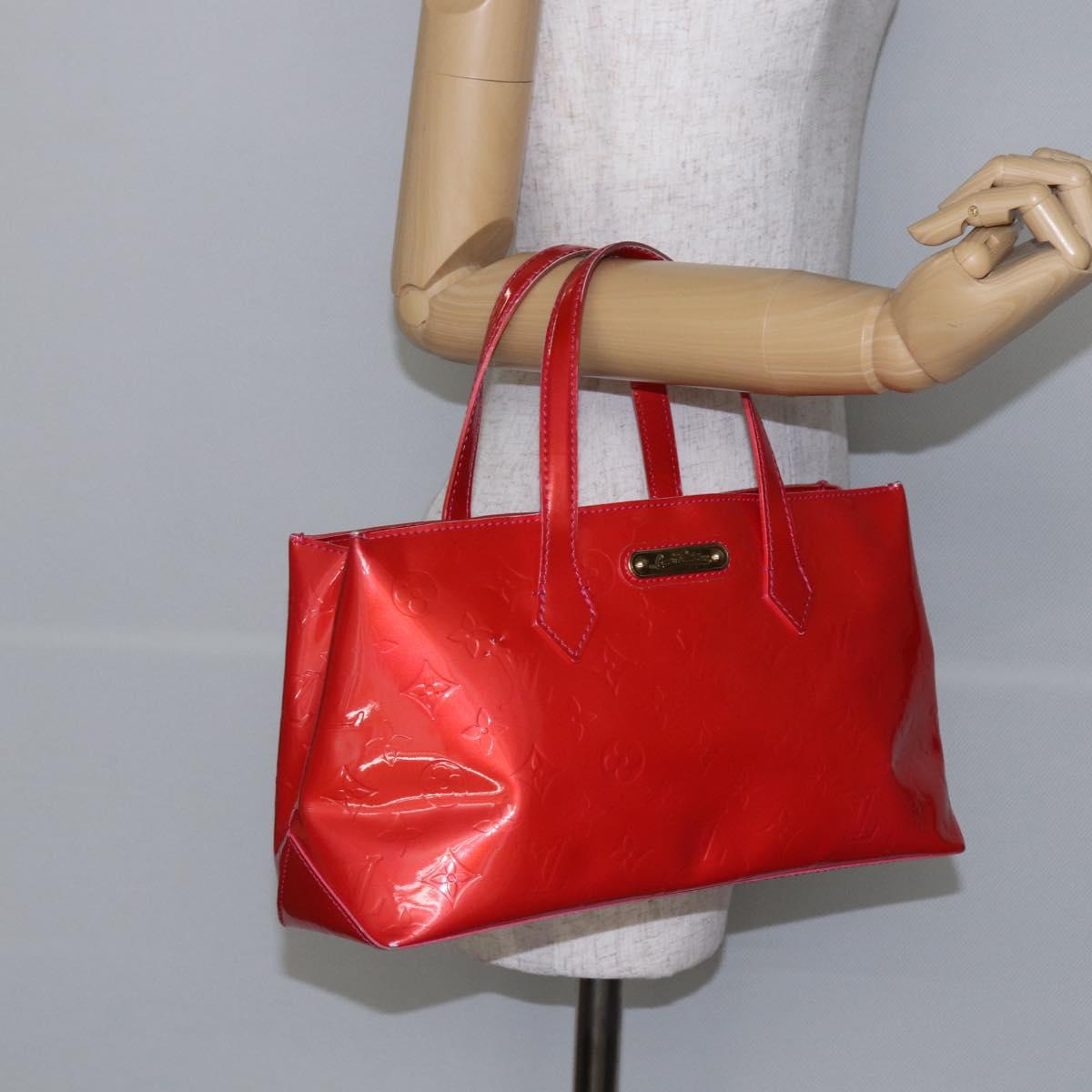 LOUIS VUITTON Monogram Vernis Wilshire Boulevard Bag Rose Pop M93643 Auth 145310