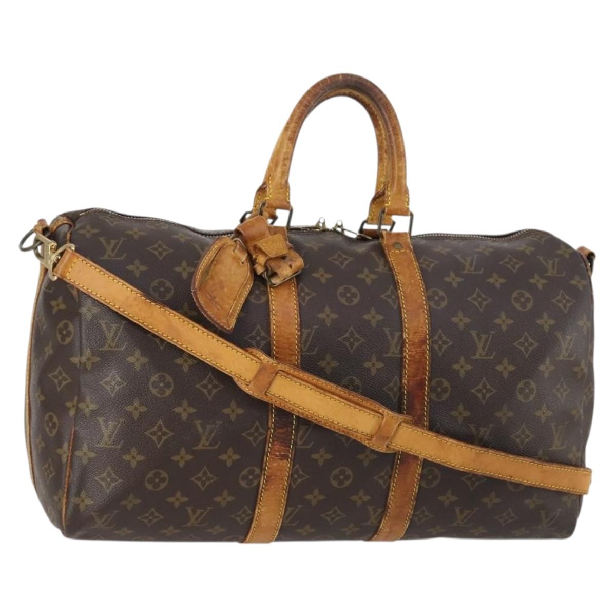 LOUIS VUITTON Monogram Keepall Bandouliere 45 Boston Bag M41418 LV Auth 145316