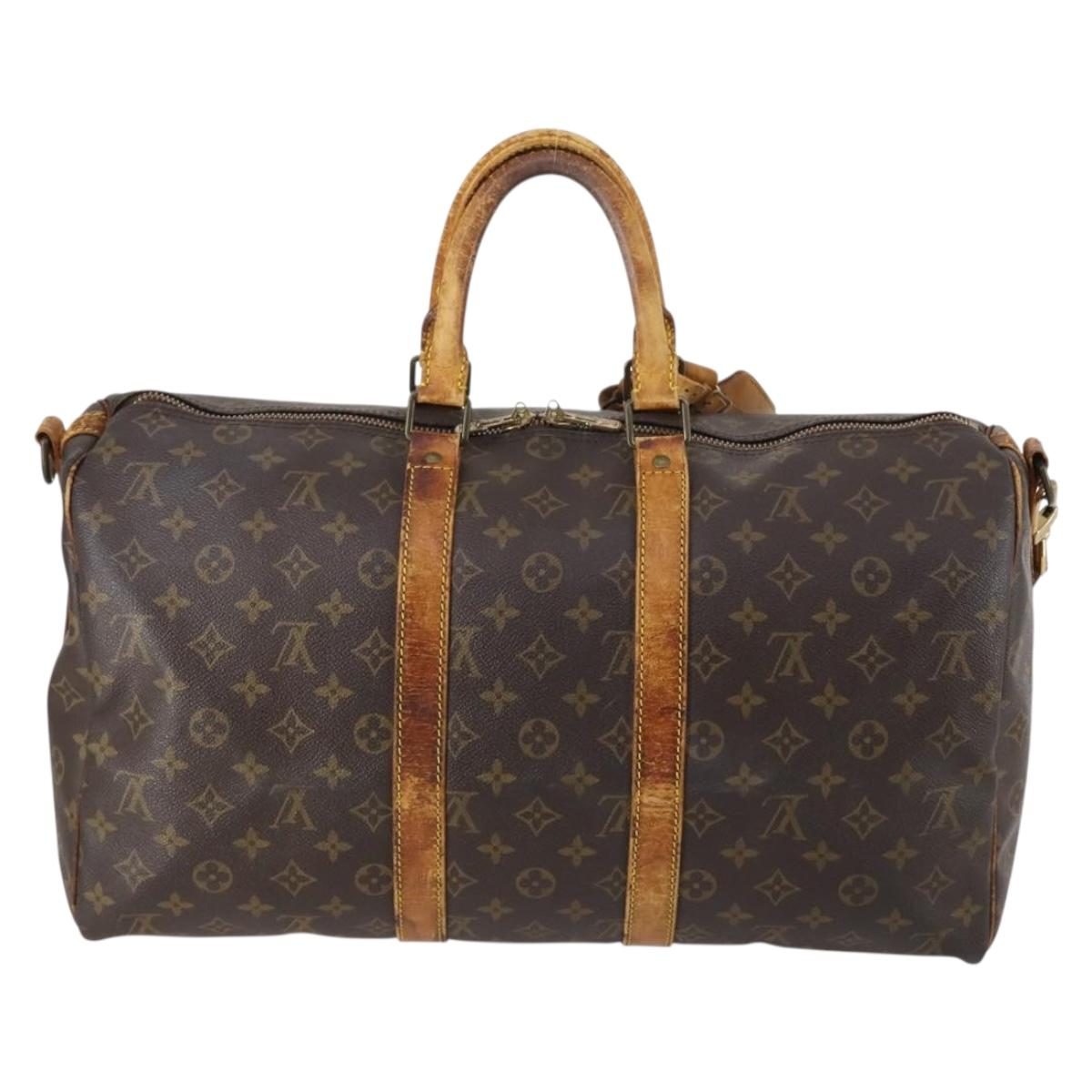 LOUIS VUITTON Monogram Keepall Bandouliere 45 Boston Bag M41418 LV Auth 145316