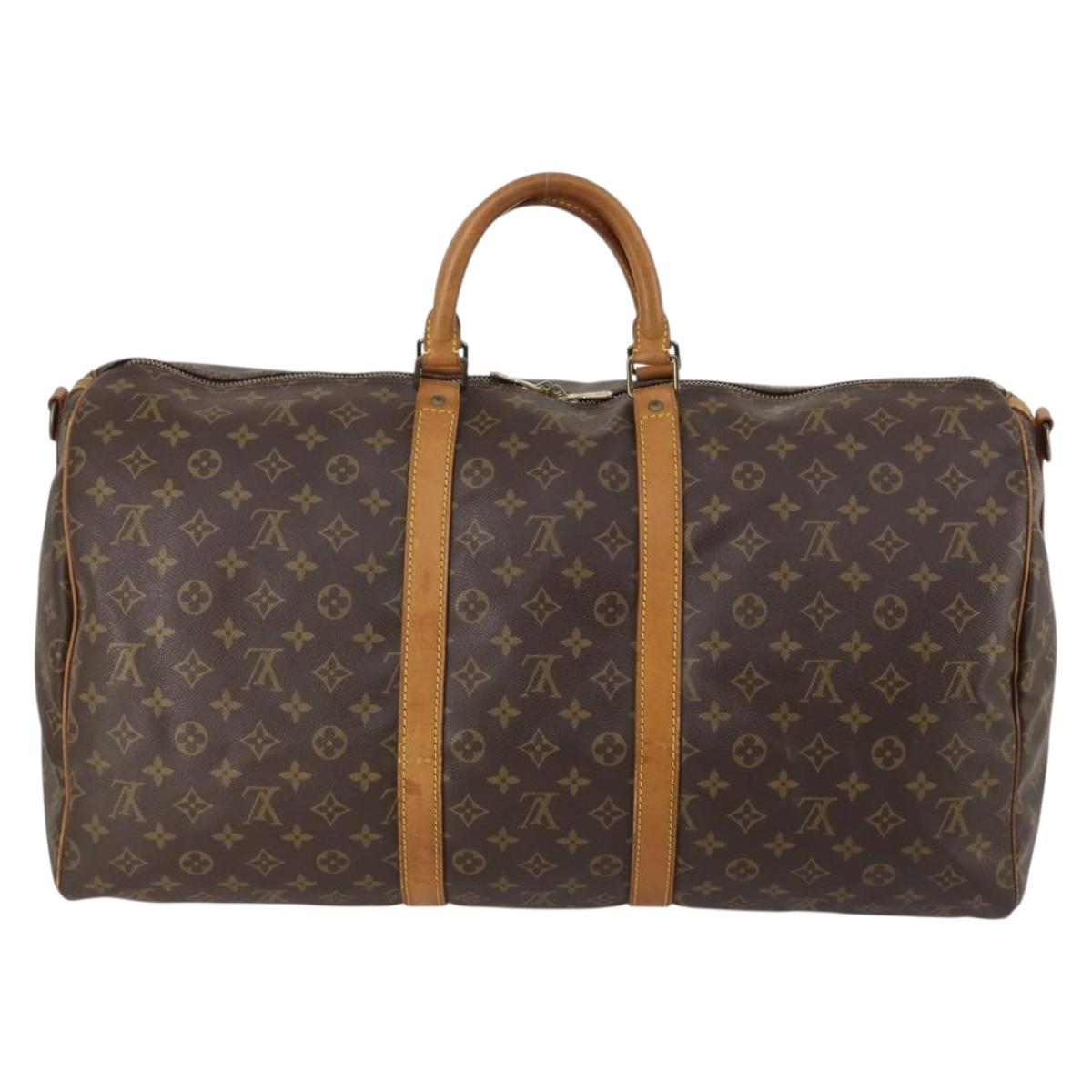 LOUIS VUITTON Monogram Keepall Bandouliere 55 Boston Bag M41414 LV Auth 145317